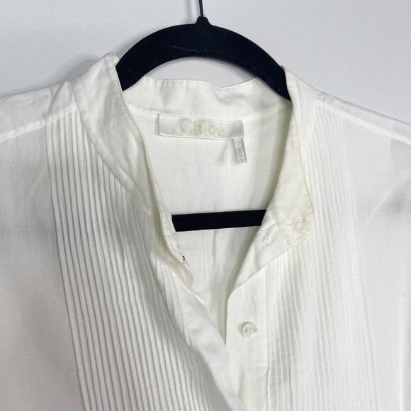 Chloe Small White Pineapple Broderie Anglaise Dress Long Sleeve Tie Waist Eyelet - Picture 9 of 16